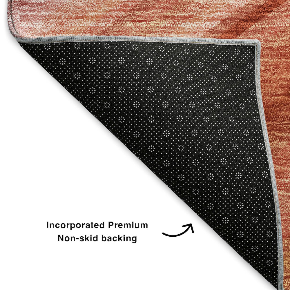 Premium Machine Washable Mayfield  Terracotta 8' x 10' Rug. Picture 2