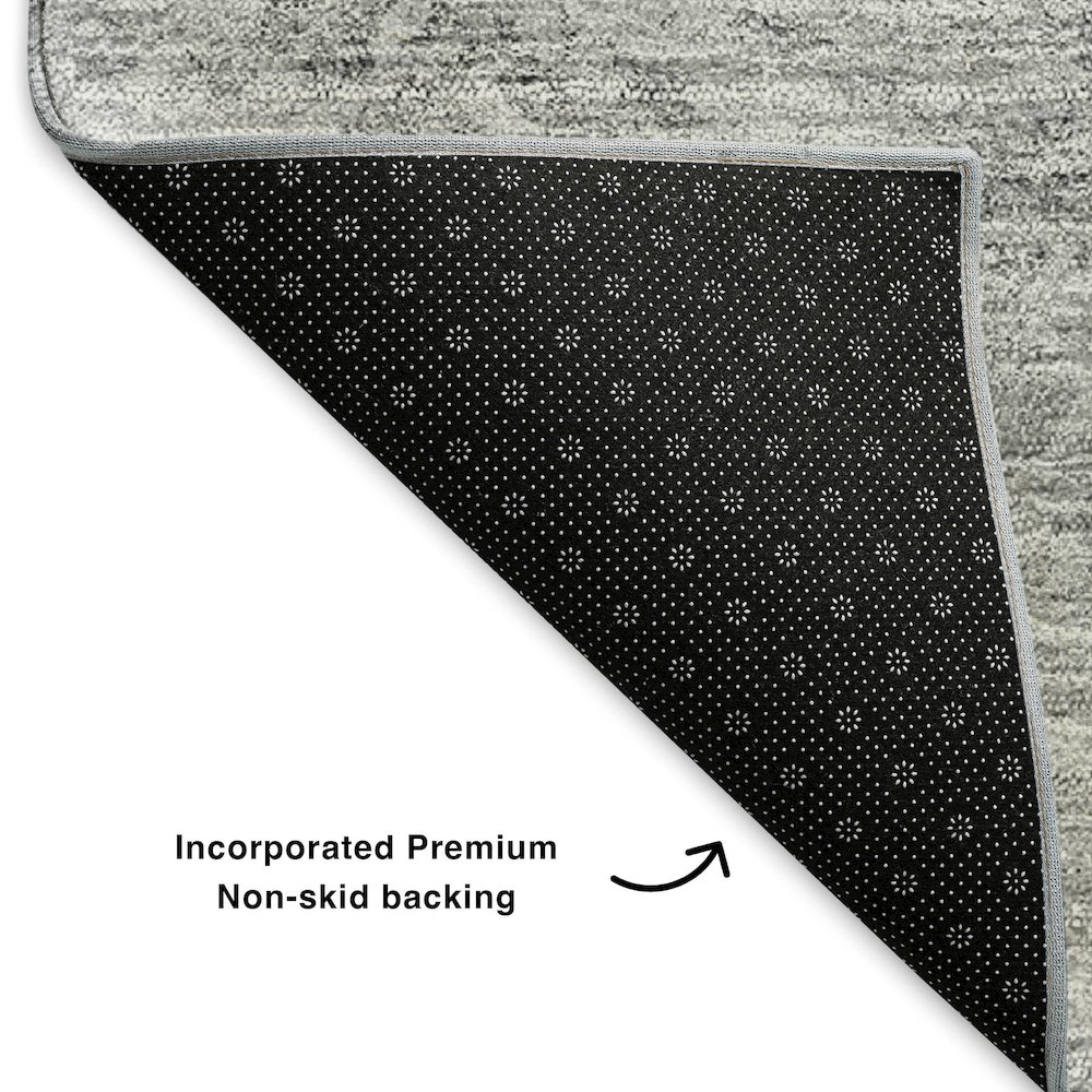 Premium Machine Washable Mayfield  Silver 8' x 10' Rug. Picture 2