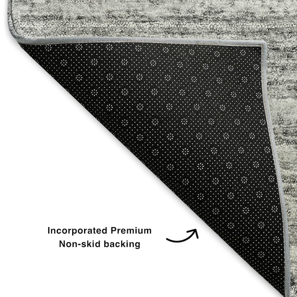 Premium Machine Washable Mayfield  Gray 8' x 10' Rug. Picture 2