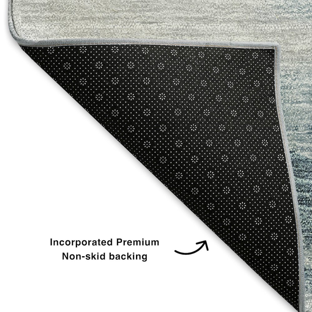 Premium Machine Washable Mayfield  Blue 8' x 10' Rug. Picture 2