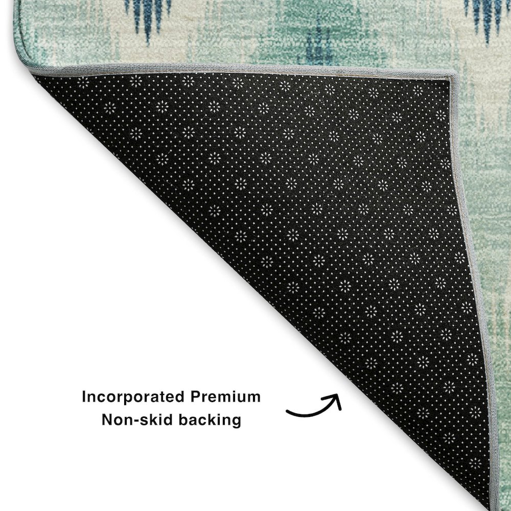 Premium Machine Washable Mayfield  Teal 8' x 10' Rug. Picture 2
