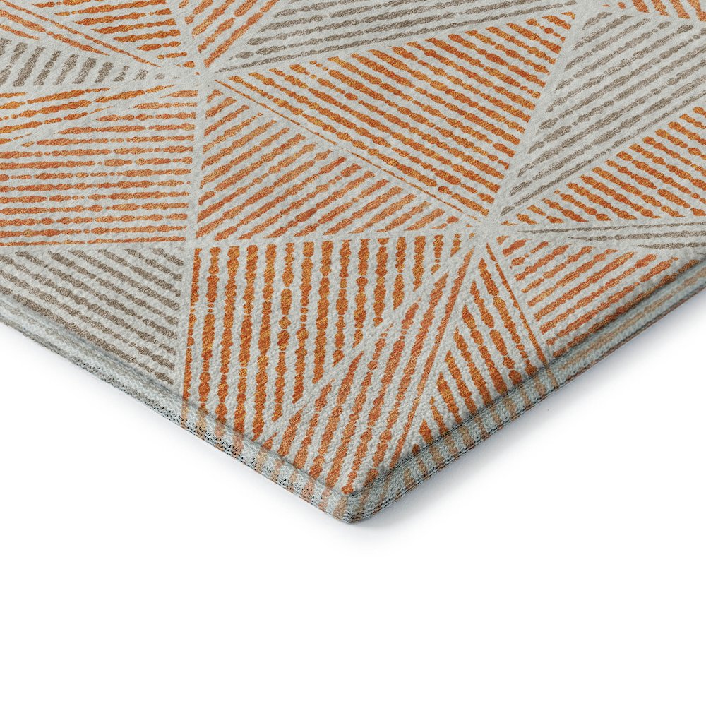 Premium Machine Washable Mayfield  Orange 8' x 10' Rug. Picture 3