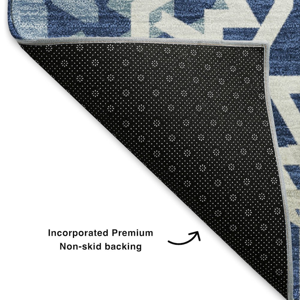 Premium Machine Washable Mayfield  Navy 8' x 10' Rug. Picture 2
