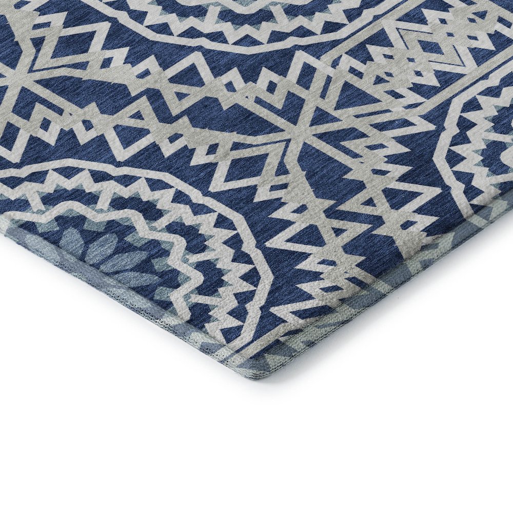 Premium Machine Washable Mayfield  Navy 8' x 10' Rug. Picture 3