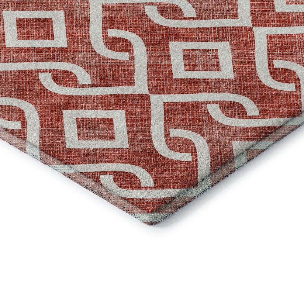Premium Machine Washable Mayfield  Red 8' x 10' Rug. Picture 3
