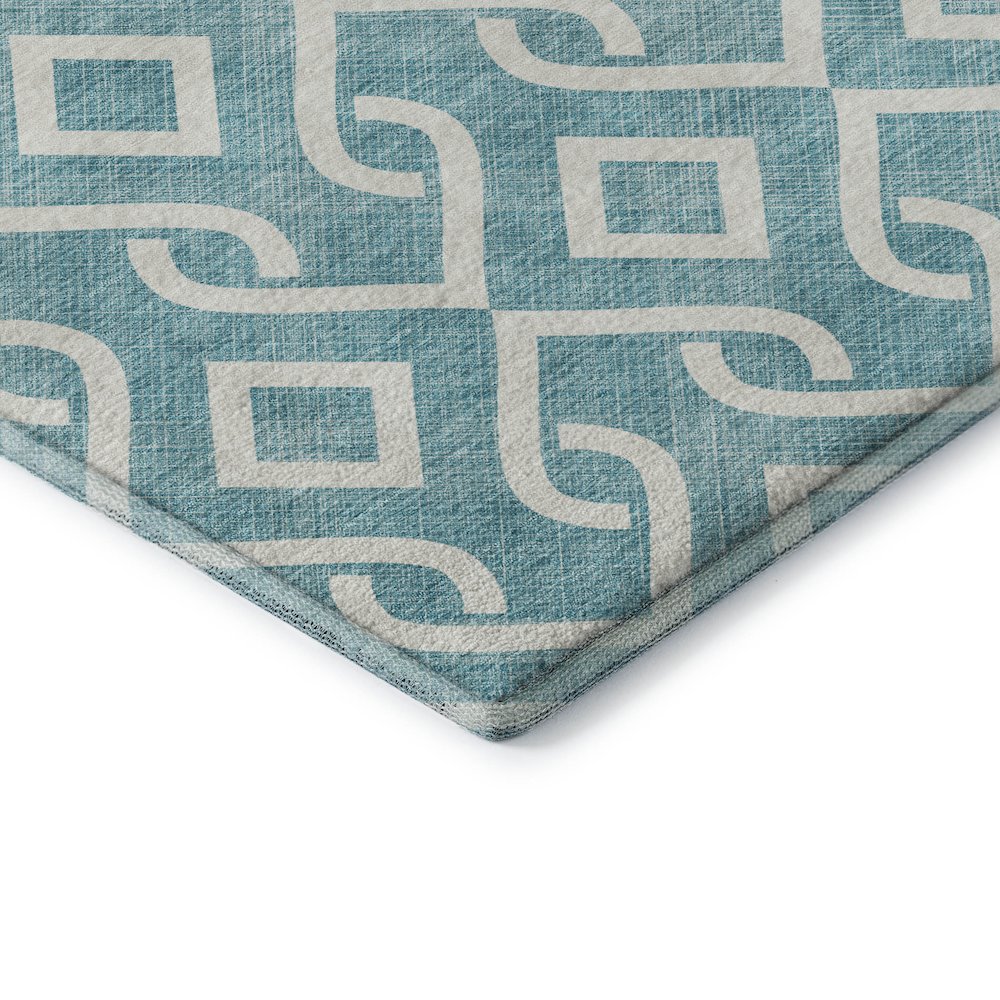 Premium Machine Washable Mayfield  Teal 8' x 10' Rug. Picture 3