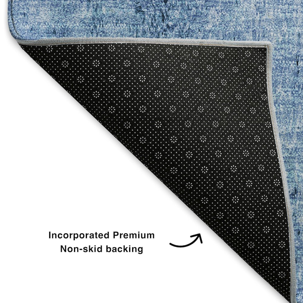 Premium Machine Washable Mayfield  Blue 8' x 10' Rug. Picture 2