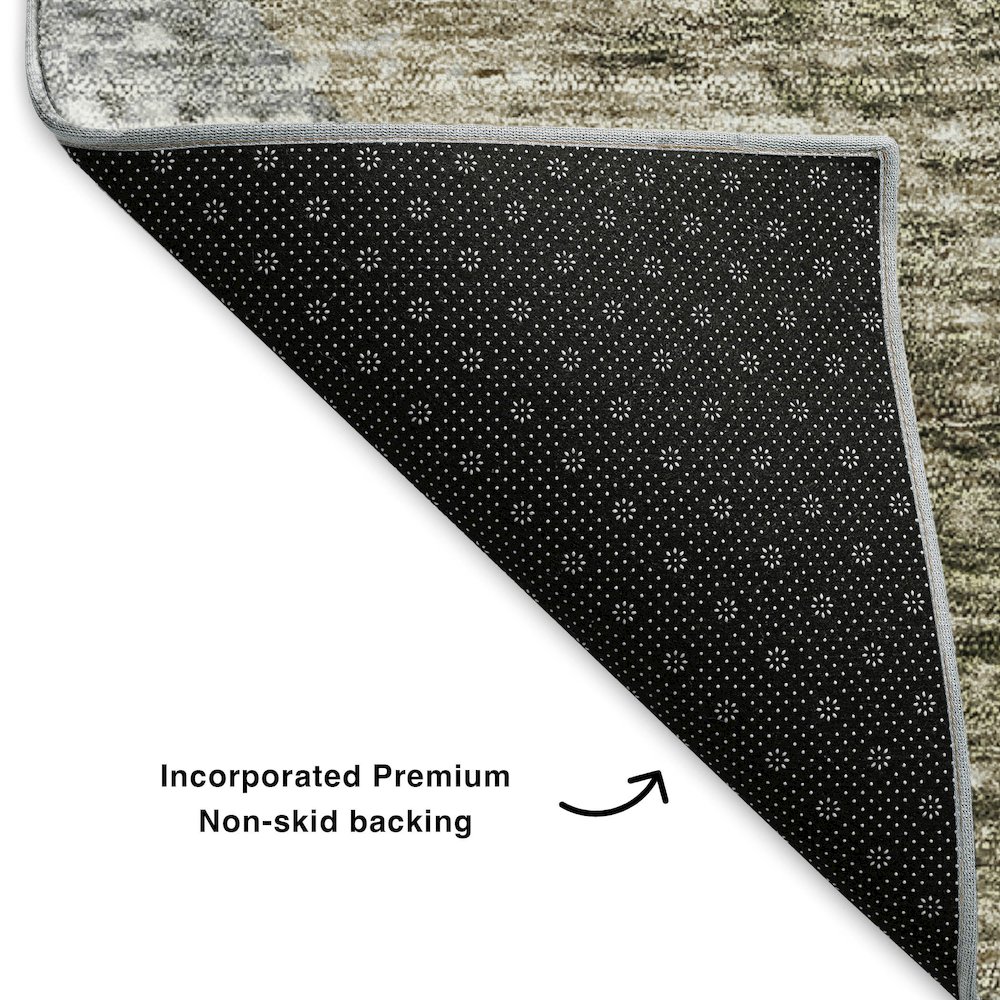 Premium Machine Washable Mayfield  Brown 8' x 10' Rug. Picture 2