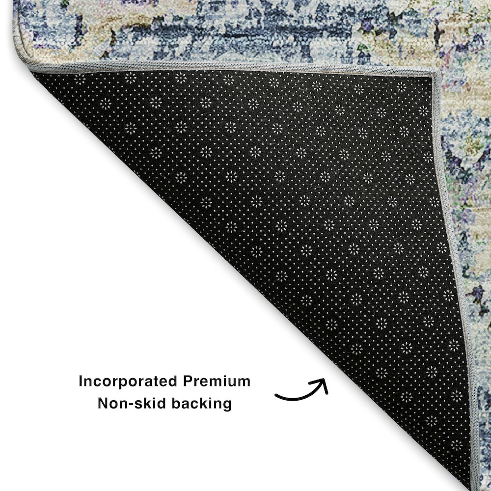 Premium Machine Washable Mayfield  Blue 8' x 10' Rug. Picture 2