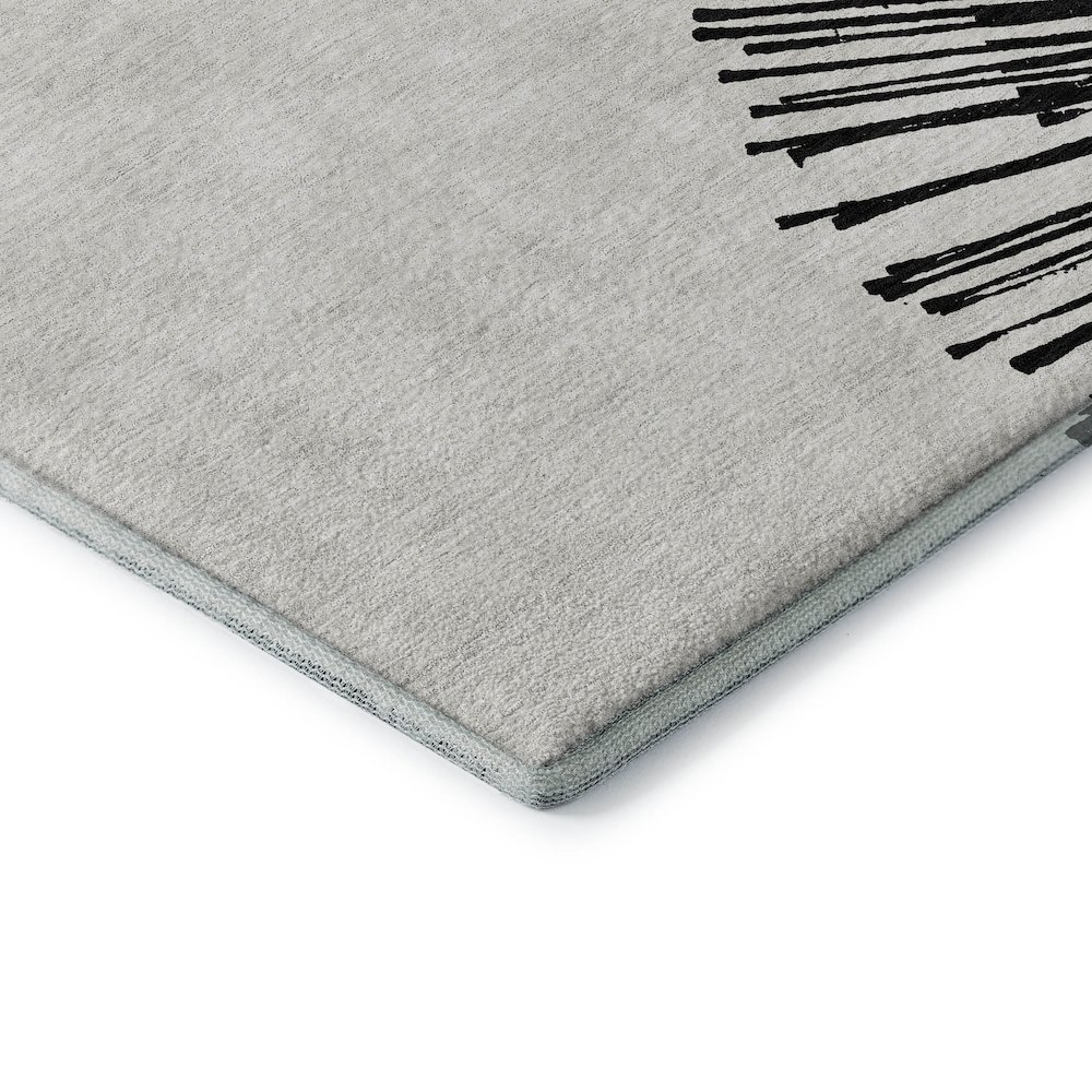 Premium Machine Washable Mayfield  Black 8' x 10' Rug. Picture 3
