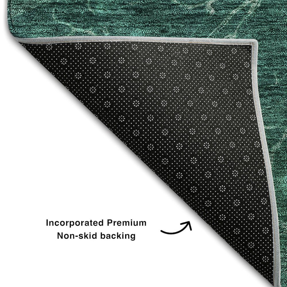 Premium Machine Washable Mayfield AMF652 Teal 8' x 10' Rug. Picture 2