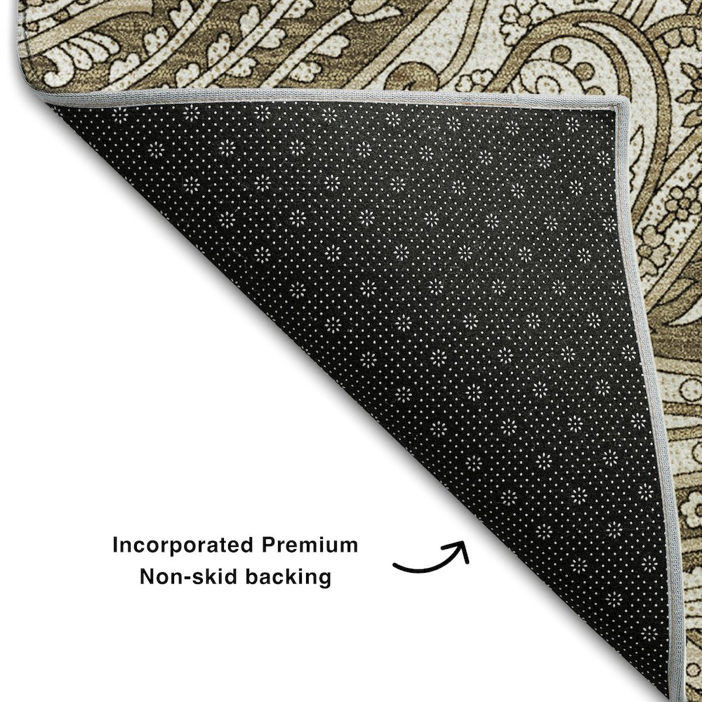 Premium Machine Washable Mayfield AMF654 Chocolate 8' x 10' Rug. Picture 2