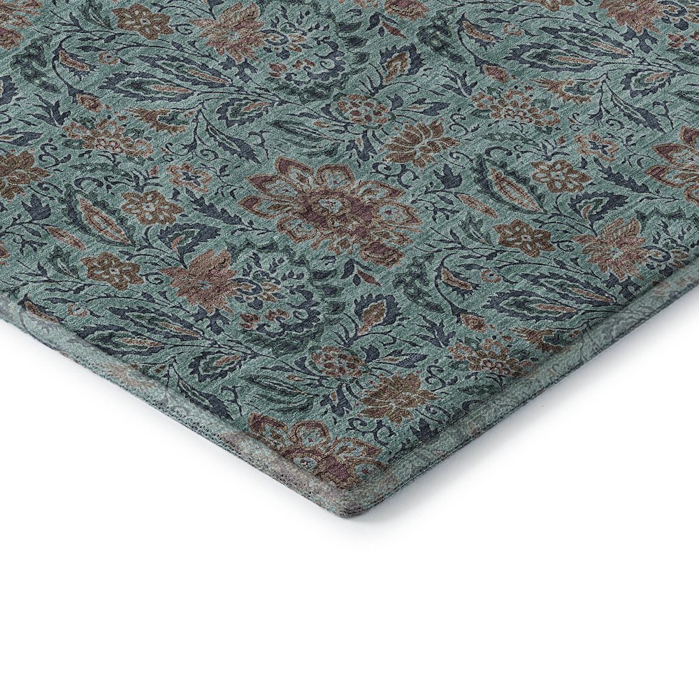 Premium Machine Washable Mayfield AMF660 Teal 8' x 10' Rug. Picture 3