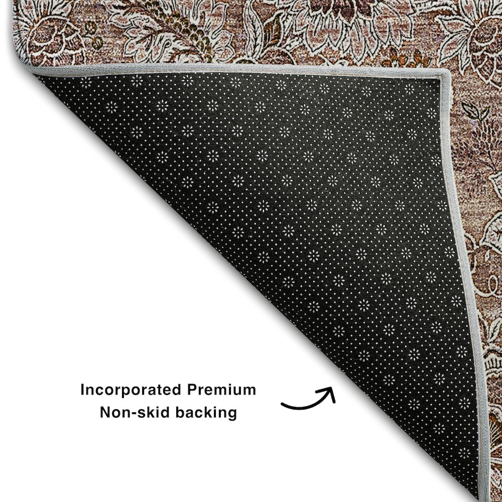 Premium Machine Washable Mayfield AMF661 Copper 8' x 10' Rug. Picture 2