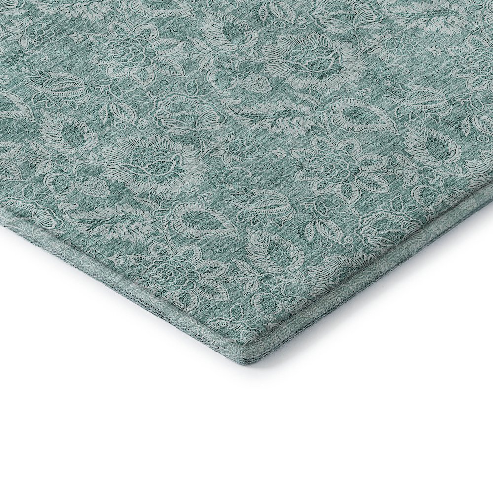 Premium Machine Washable Mayfield AMF662 Teal 8' x 10' Rug. Picture 3