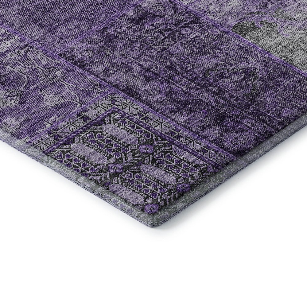 Premium Machine Washable Mayfield AMF669 Eggplant 8' x 10' Rug. Picture 3