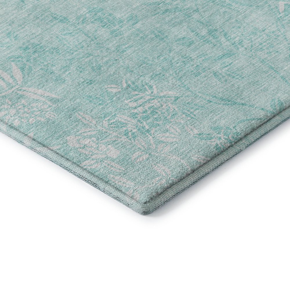 Premium Machine Washable Mayfield AMF673 Teal 8' x 10' Rug. Picture 3