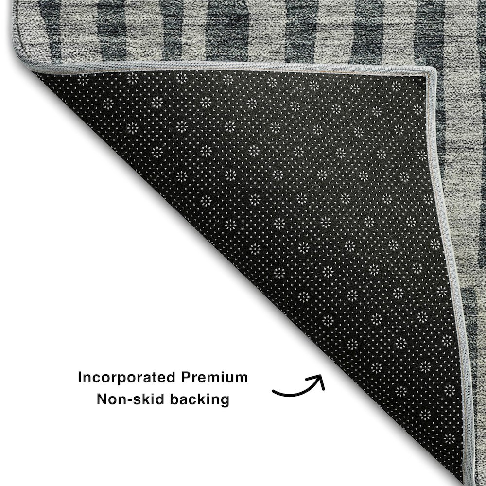 Premium Machine Washable Mayfield AMF674 Charcoal 8' x 10' Rug. Picture 2