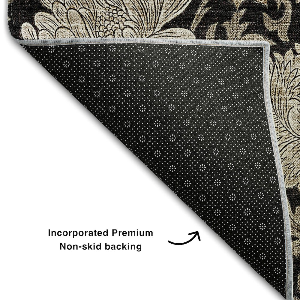 Premium Machine Washable Mayfield AMF677 Black 8' x 10' Rug. Picture 2