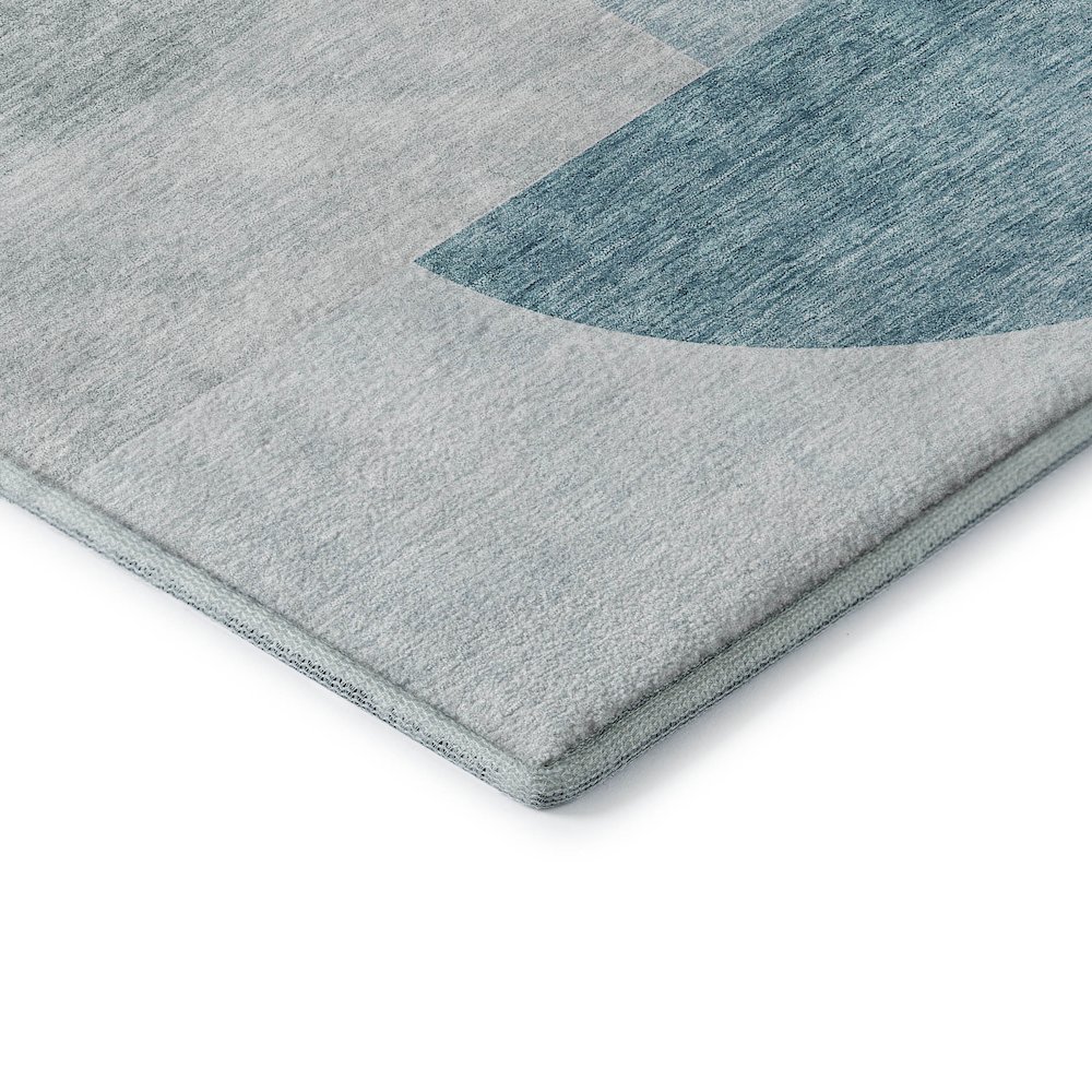 Premium Machine Washable Mayfield AMF678 Teal 8' x 10' Rug. Picture 3
