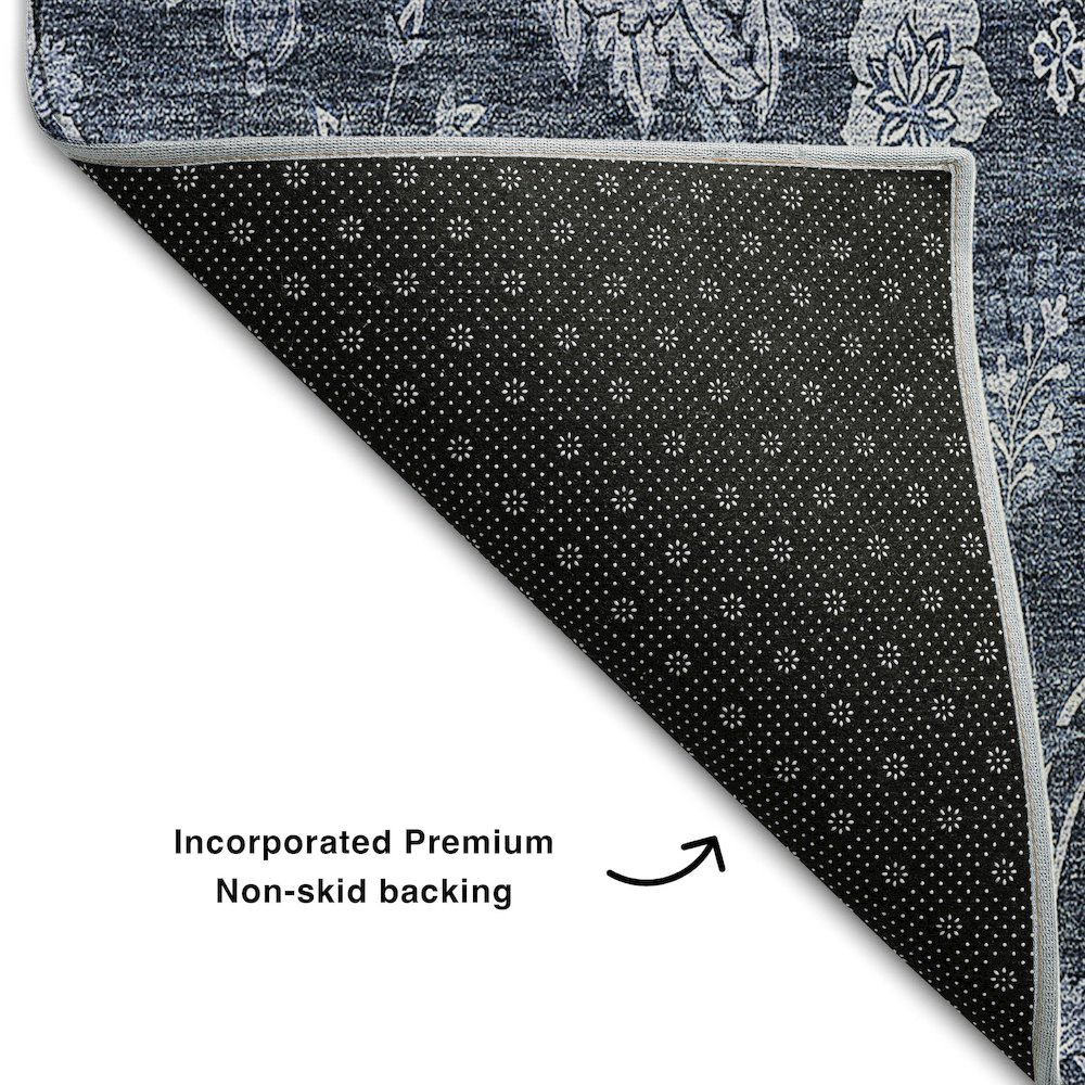 Premium Machine Washable Mayfield AMF680 Blue 8' x 10' Rug. Picture 2