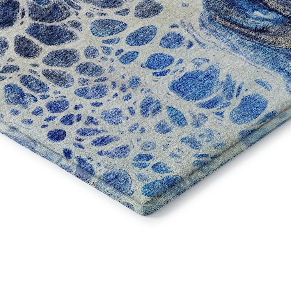 Premium Machine Washable Mayfield AMF682 Navy 8' x 10' Rug. Picture 3