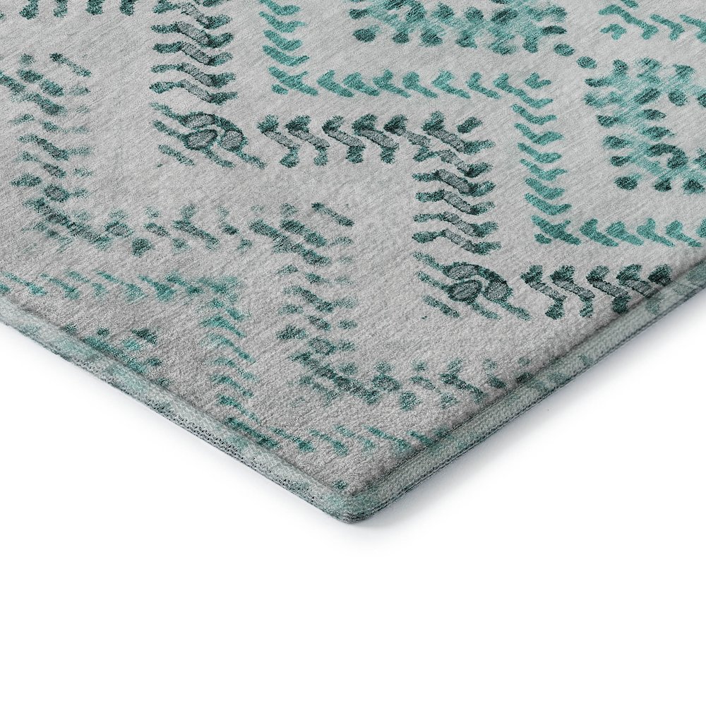 Premium Machine Washable Mayfield AMF684 Teal 8' x 10' Rug. Picture 3