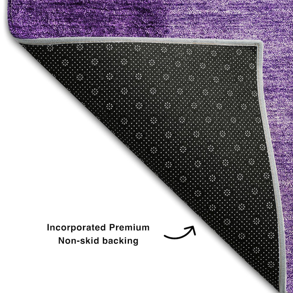 Premium Machine Washable Mayfield AMF690 Purple 8' x 10' Rug. Picture 2