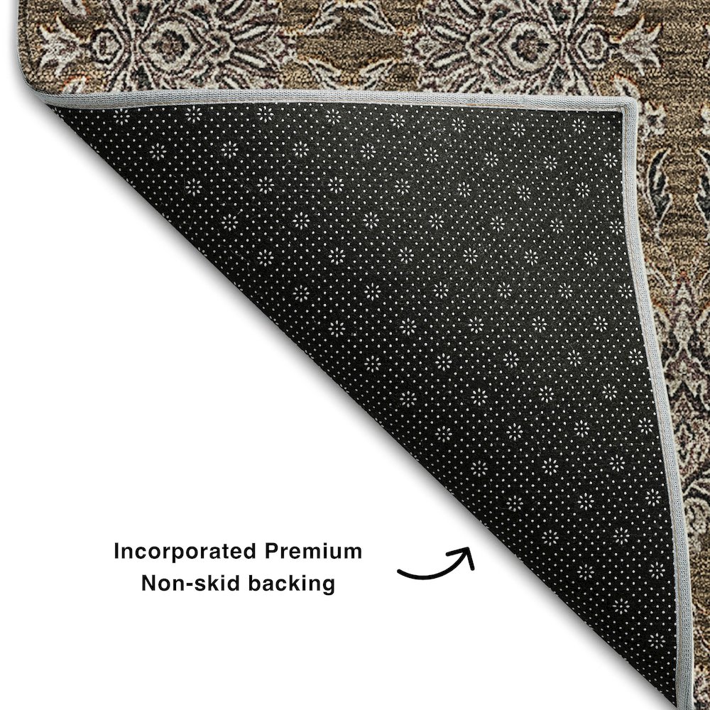 Premium Machine Washable Mayfield AMF702 Chocolate 8' x 10' Rug. Picture 2