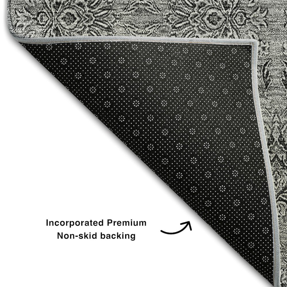 Premium Machine Washable Mayfield AMF702 Gray 8' x 10' Rug. Picture 2