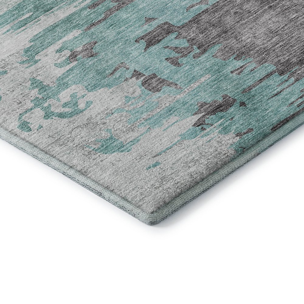 Premium Machine Washable Mayfield AMF704 Teal 8' x 10' Rug. Picture 3