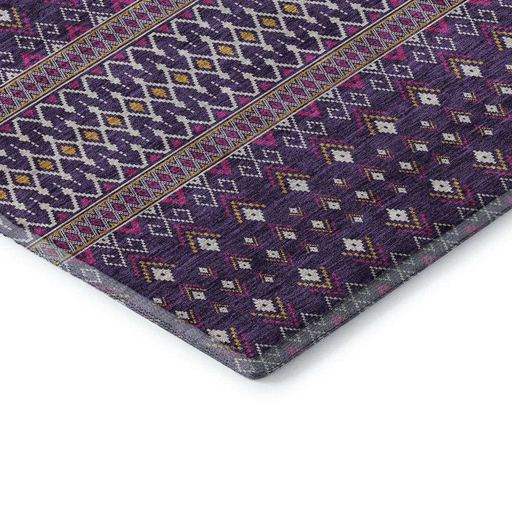 Premium Machine Washable Mayfield AMF708 Purple 8' x 10' Rug. Picture 3