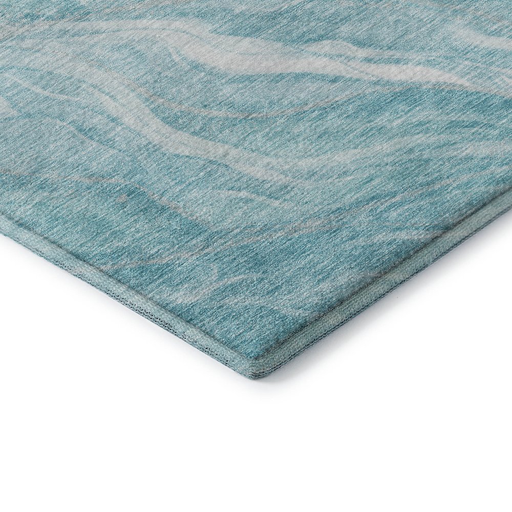 Premium Machine Washable Mayfield AMF720 Teal 8' x 10' Rug. Picture 3