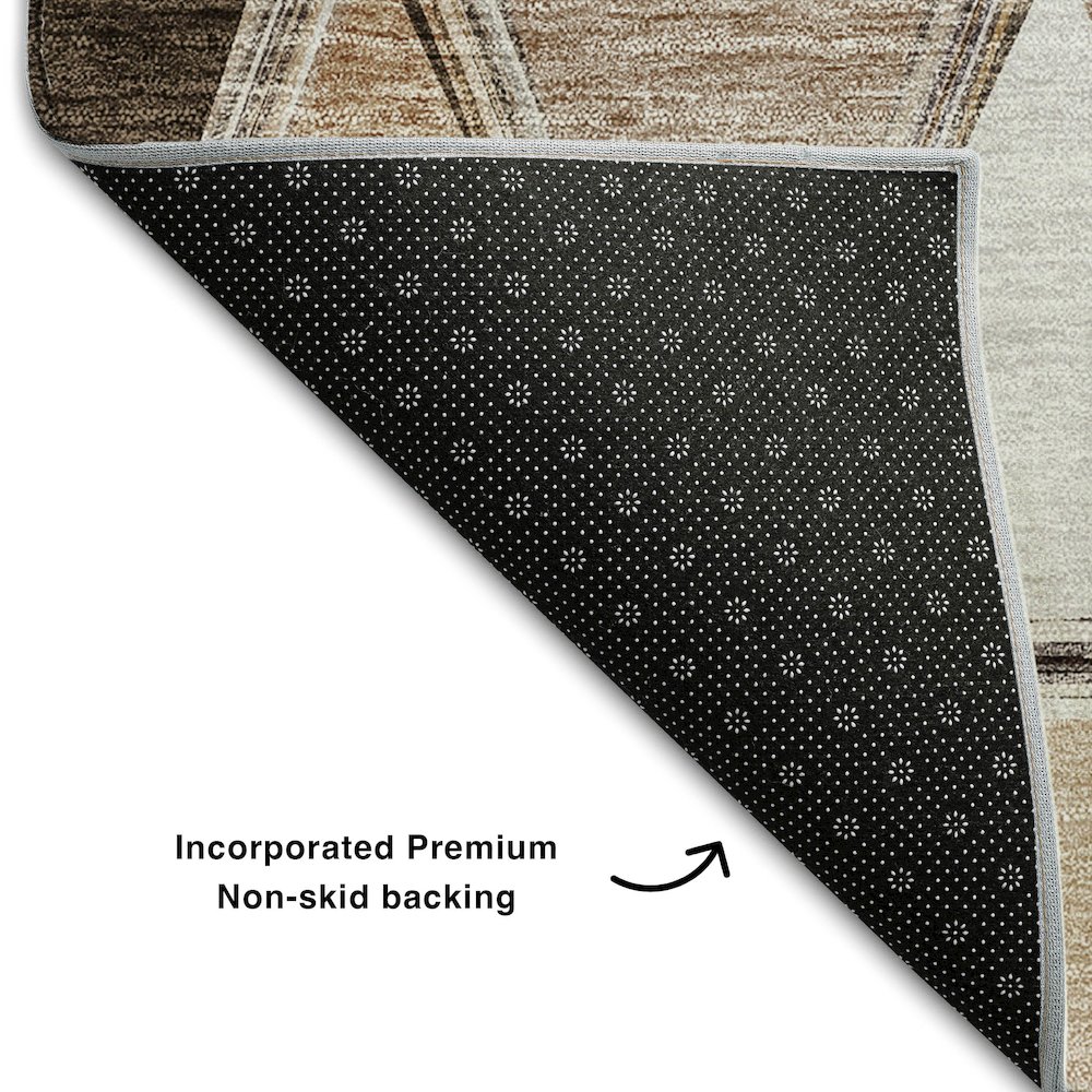 Premium Machine Washable Mayfield AMF722 Brown 8' x 10' Rug. Picture 2