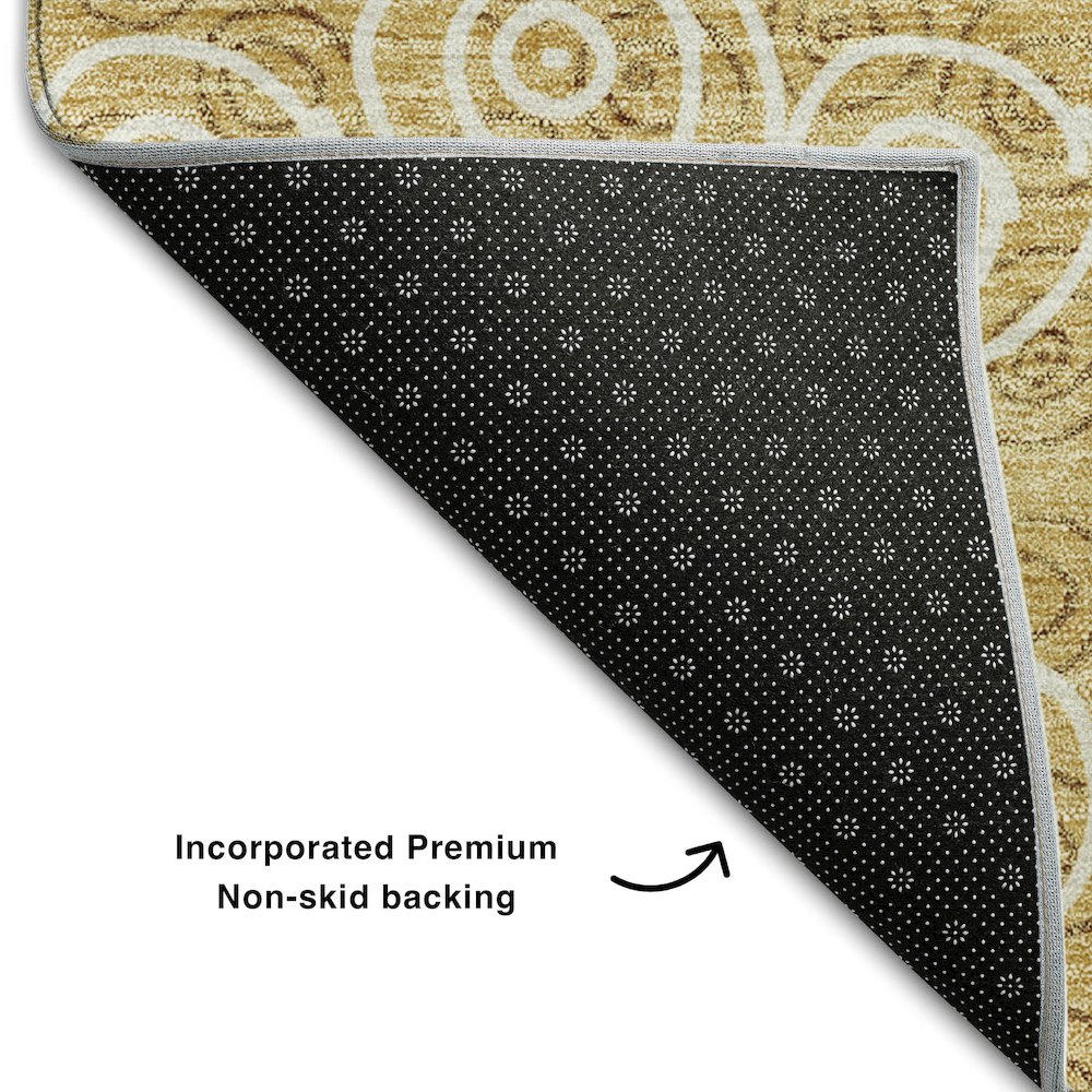 Premium Machine Washable Mayfield AMF728 Gold 8' x 10' Rug. Picture 2