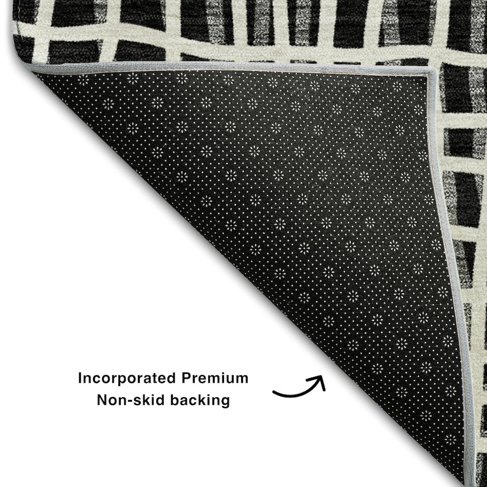 Premium Machine Washable Mayfield AMF729 Black 8' x 10' Rug. Picture 2