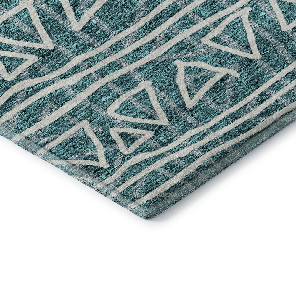 Premium Machine Washable Mayfield AMF730 Teal 8' x 10' Rug. Picture 3