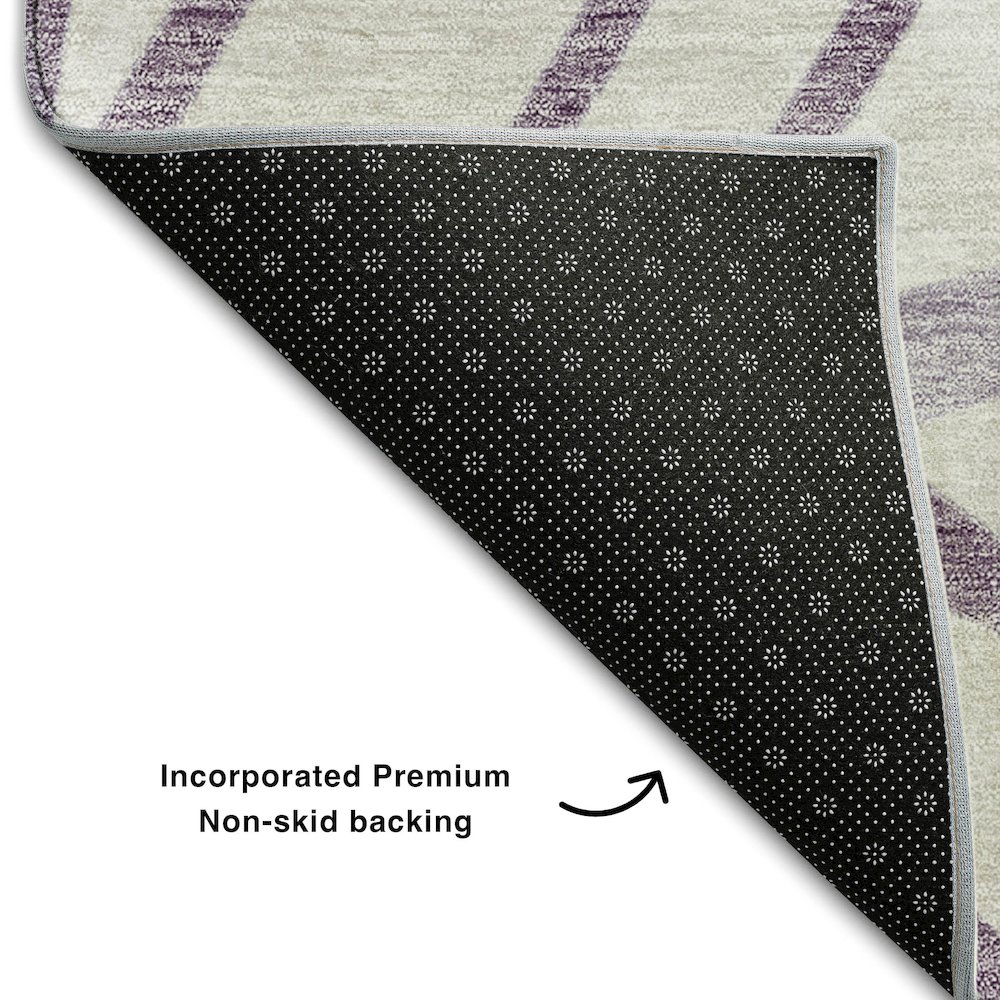 Premium Machine Washable Mayfield AMF741 Purple 8' x 10' Rug. Picture 2