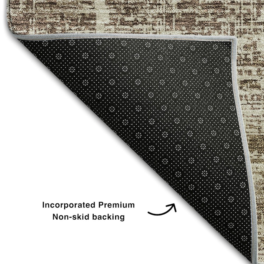 Premium Machine Washable Mayfield AMF747 Brown 8' x 10' Rug. Picture 2