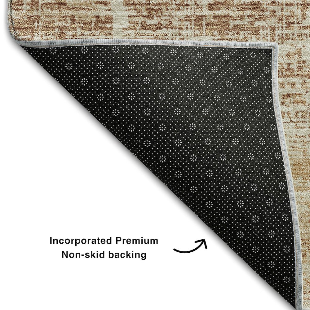 Premium Machine Washable Mayfield AMF747 Copper 8' x 10' Rug. Picture 2