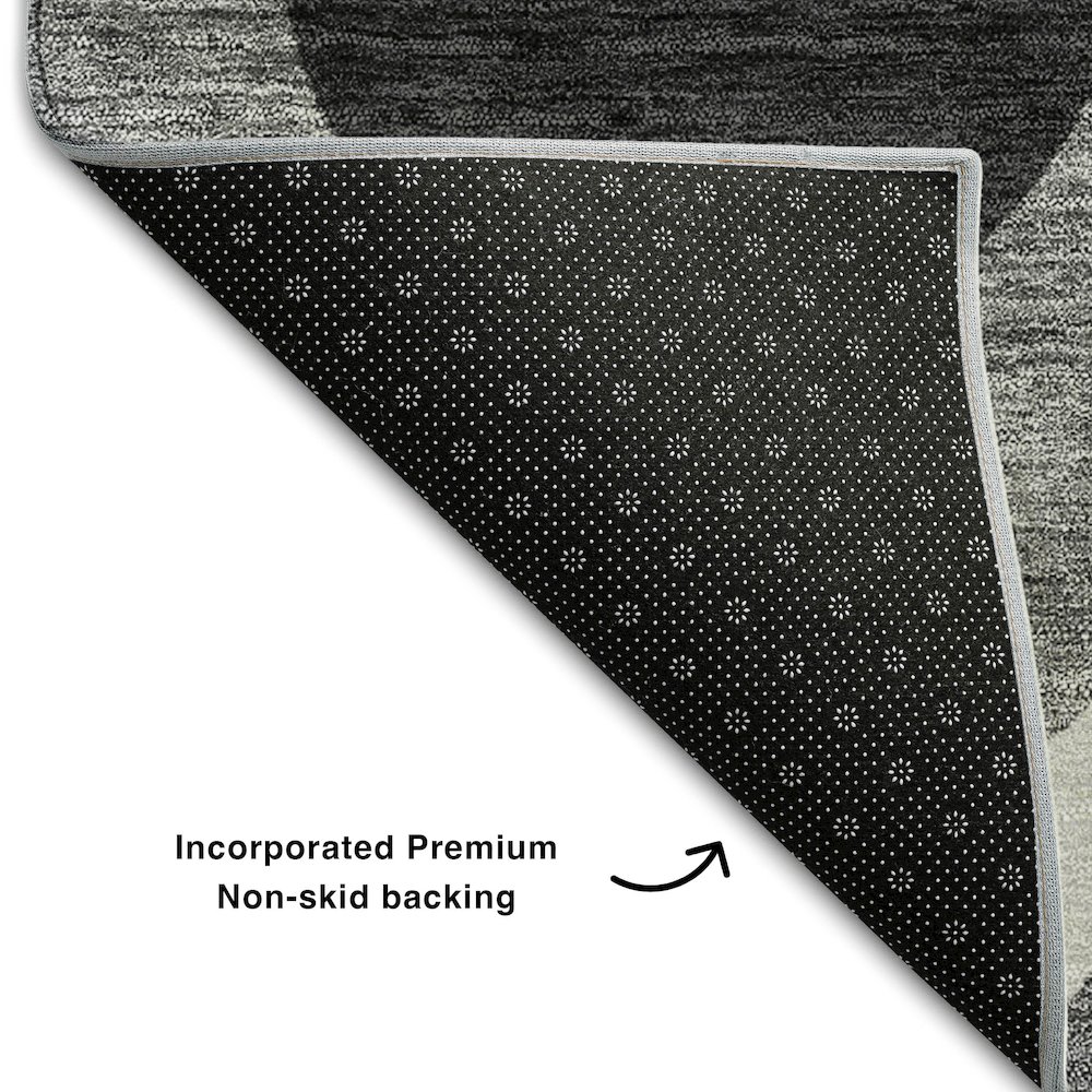 Premium Machine Washable Mayfield AMF749 Black 8' x 10' Rug. Picture 2