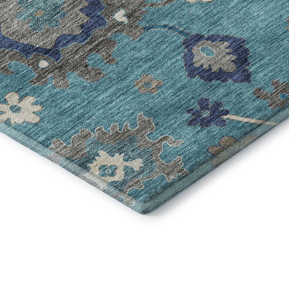 Premium Machine Washable Mayfield AMF753 Teal 8' x 10' Rug. Picture 3