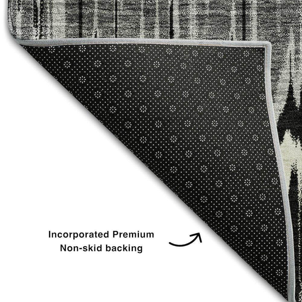 Premium Machine Washable Mayfield AMF755 Black 8' x 10' Rug. Picture 2