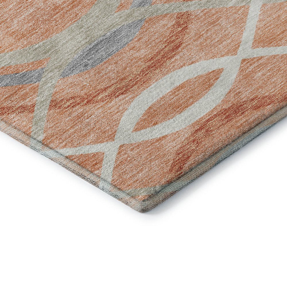 Premium Machine Washable Mayfield AMF757 Peach 8' x 10' Rug. Picture 3