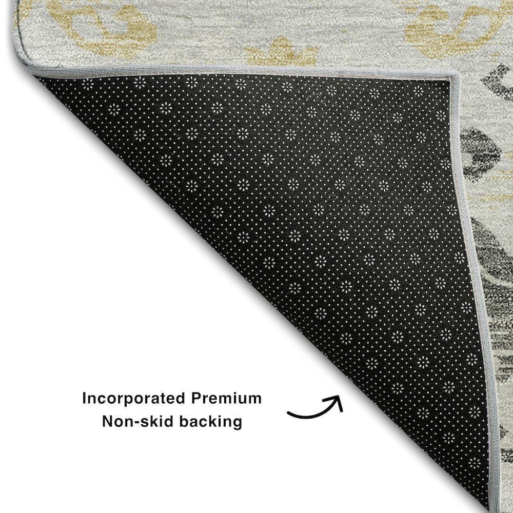 Premium Machine Washable Mayfield AMF759 Charcoal 8' x 10' Rug. Picture 2