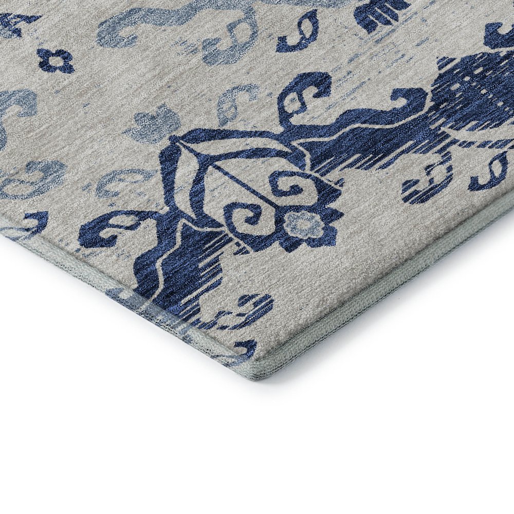 Premium Machine Washable Mayfield AMF759 Navy 8' x 10' Rug. Picture 3