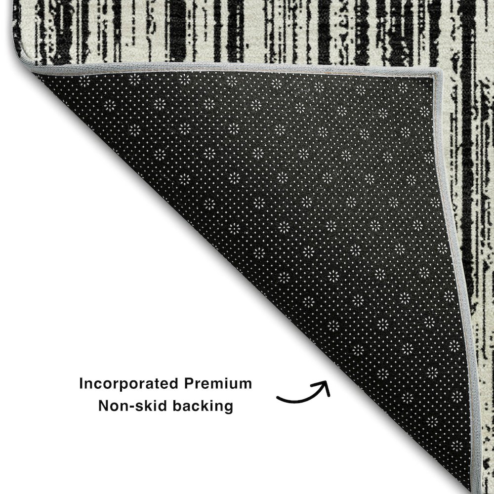 Premium Machine Washable Mayfield AMF760 Black 8' x 10' Rug. Picture 2