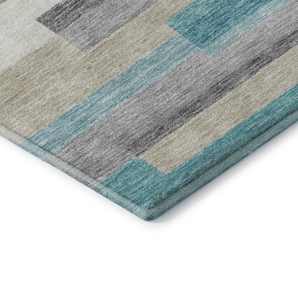 Premium Machine Washable Mayfield AMF766 Teal 8' x 10' Rug. Picture 3