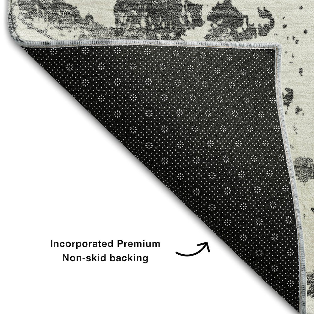 Premium Machine Washable Mayfield AMF769 Charcoal 8' x 10' Rug. Picture 2