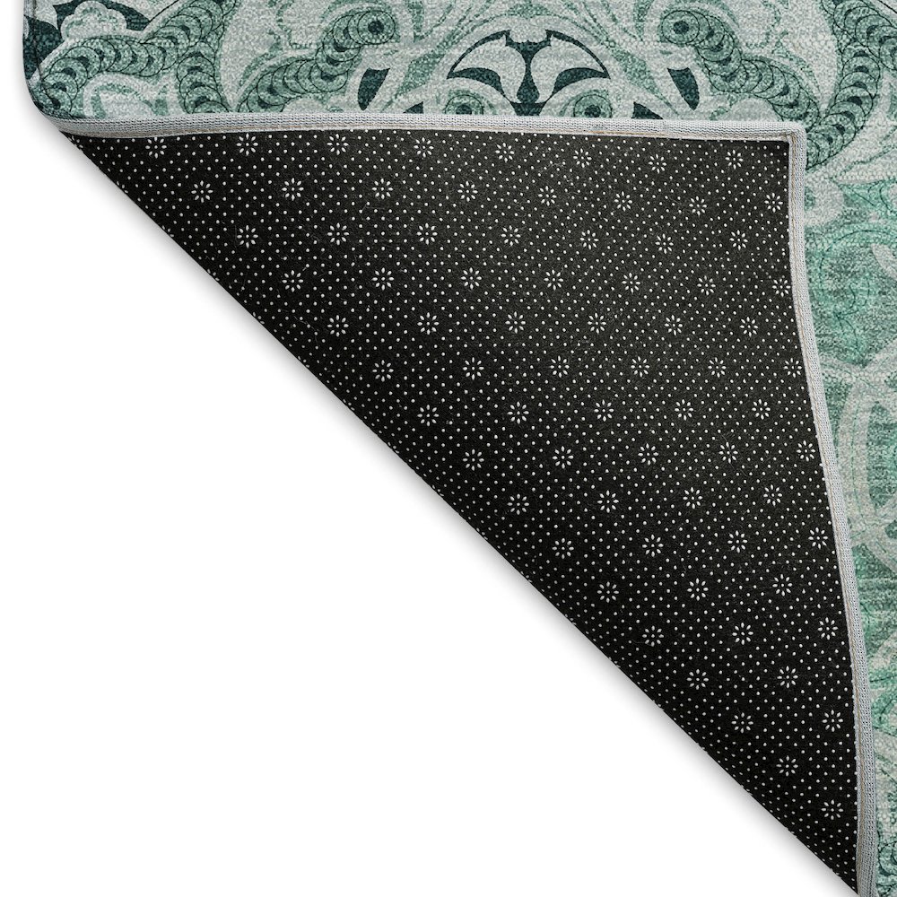 Premium Machine Washable Mayfield AMF783 Teal 8' x 10' Rug. Picture 2